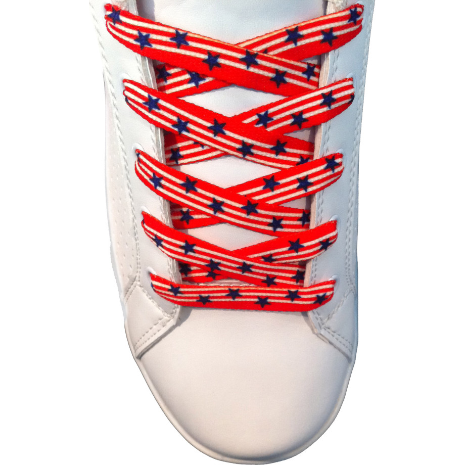 Red white and blue on sale shoelaces